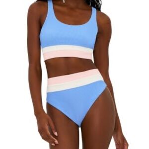 Beach Riot Mackenzie Bikini Top & Heidi Bikini Bottom Pink and Blue